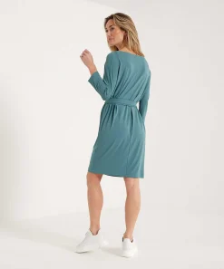 No Man'S Land Vestido Cenido Cinturon Crepe