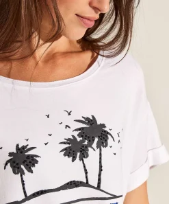Oui Camiseta Palmeras Cuentas