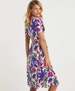 Oui Slinky Vestido Cruzado Flor Grande