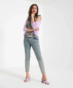 Oui Vaqueros Capri Con Aberturas Ajustadas