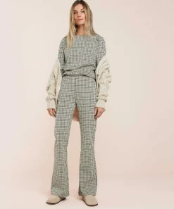 Pantalon Acampanado Summum Pied-De-Poule Lurex