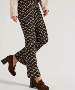 Pantalon Giulia E Tu Acampanado En Jacquard Grafico