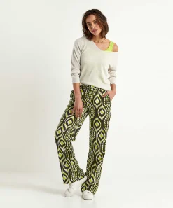 Pantalon Kyra Mezcla De Lino Estampado Ikat Miranda