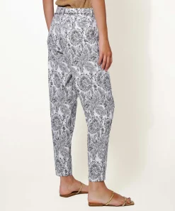 Pantalon Rosner Mezcla De Lino Flores Mayo