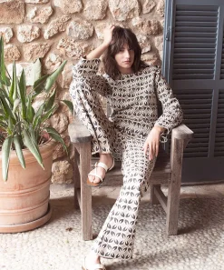 Pantalon Summum Acampanado Estampado Retro