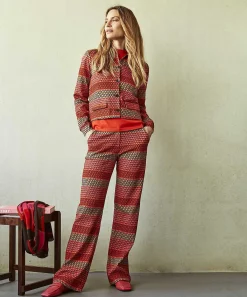 Pantalones Anchos Con Estructura Multicolor Kyra Ferris