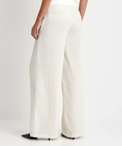 Pantalones Anchos De Mezcla De Lino Cambio Alva