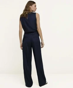 Pantalones Anchos De Mezcla De Lino Summum Look Denim