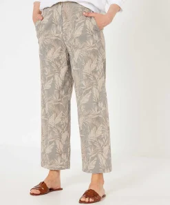 Pantalones Cortos De Mezcla De Lino Brax Con Estampado De Hojas Maine