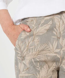 Pantalones Cortos De Mezcla De Lino Brax Con Estampado De Hojas Maine