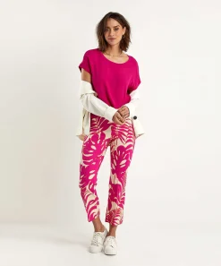 Pantalones Cortos Oui Con Estampado De Hojas