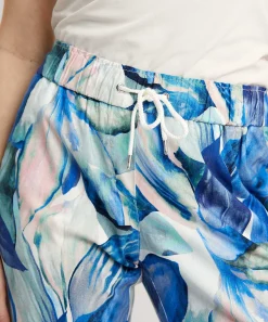 Pantalones Toni Capri Pierna Ancha Pia Con Estampado De Hojas