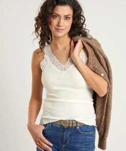 Rosemunde Camiseta Sin Mangas Con Cuello En V De Encaje Bernadine