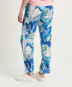 Toni Pantalon Palazzo Sedoso Hojas Verano