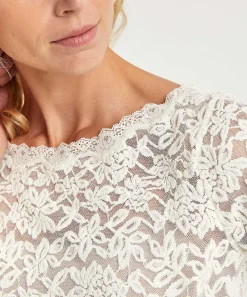 Top Rosemunde De Encaje Con Cuello Barco