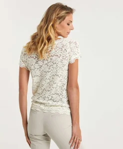 Top Rosemunde De Encaje Con Cuello Barco