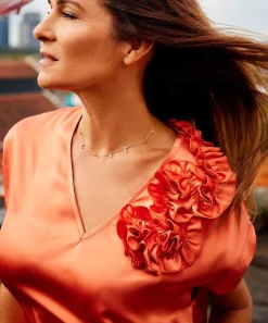 Top Summum Sedoso Floral Volante