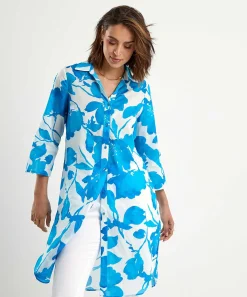 Vestido Camisero Kyra De Gasa De Algodon Flores Bonnie