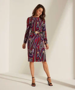 Vestido Cenido Con Estampado De Remolinos De Ana Alcazar