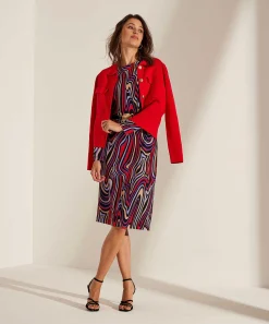 Vestido Cenido Con Estampado De Remolinos De Ana Alcazar