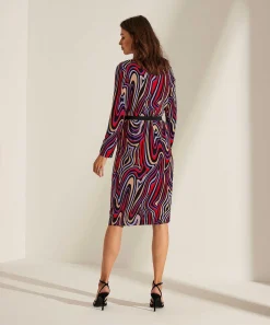Vestido Cenido Con Estampado De Remolinos De Ana Alcazar