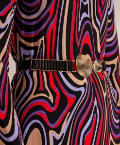 Vestido Cenido Con Estampado De Remolinos De Ana Alcazar