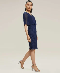 Vestido Con Vuelo De Gasa Y Encaje