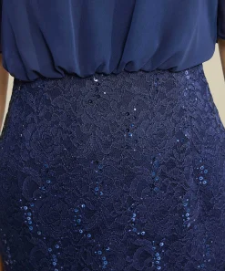 Vestido Con Vuelo De Gasa Y Encaje