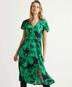 Vestido Cruzado Con Estampado Floral Y Detalle De Lazo De Joseph Ribkoff