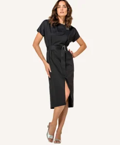 Vestido De Popelina Caroline Biss Con Hebilla Cruzada