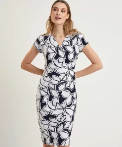Vestido Joseph Ribkoff Con Estampado De Hojas