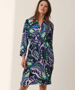 Vestido Kyra Con Cinturon Multicolor Isra