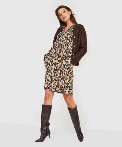 Vestido Kyra De Crepe Animal Print Britta