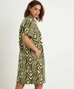 Vestido Kyra De Mezcla De Lino Estampado Ikat Melissa
