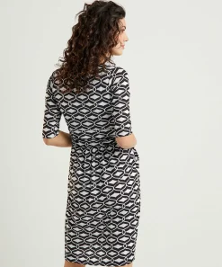 Vestido Marivie Slinky Estampado Retro