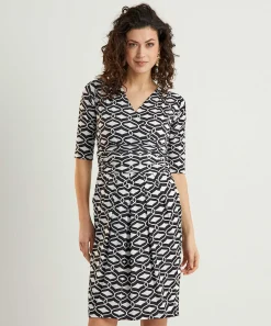 Vestido Marivie Slinky Estampado Retro