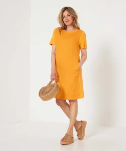 Vestido Oui Con Parte Delantera De Lino