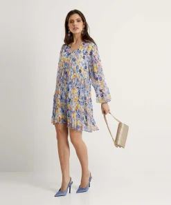 Vestido Plisado Con Estampado Floral De Liu Jo