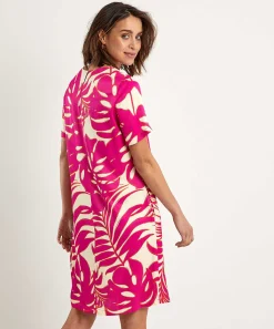 Vestido Sedoso Oui Con Estampado De Hojas