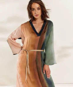 Vestido Summum Sedoso Estampado Descolorido
