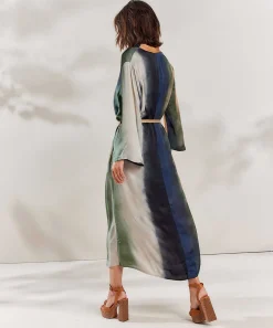 Vestido Summum Sedoso Estampado Descolorido
