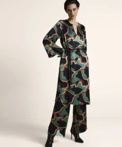 Vestido Summum Sedoso Mangas Trompeta
